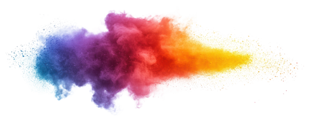 PNG Colorful powder explosion on white