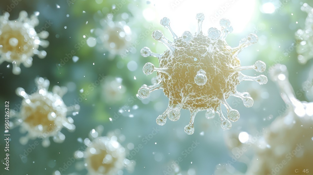 Poster immersive 3d visualization of virus-immune cell interactions in high-res lab setting - microbiology 