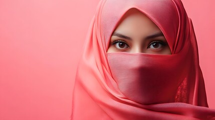 Naklejka premium an asian woman wearing a hijab