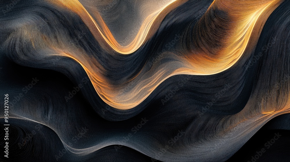 Poster elegant abstract line pattern in a continuous, flowing motion, ideal for modern backgrounds and arti