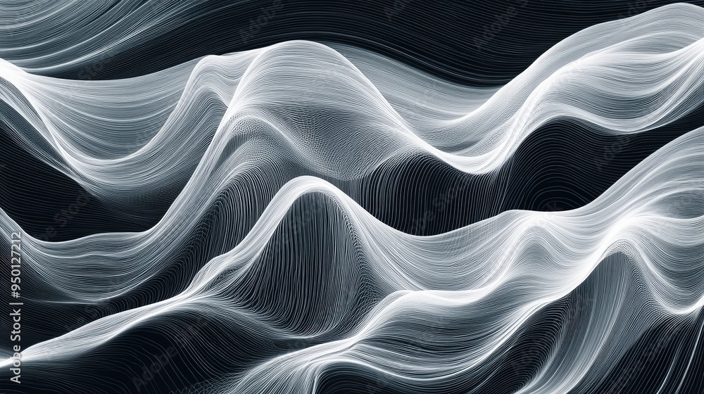 Poster elegant abstract line pattern in a continuous, flowing motion, ideal for modern backgrounds and arti