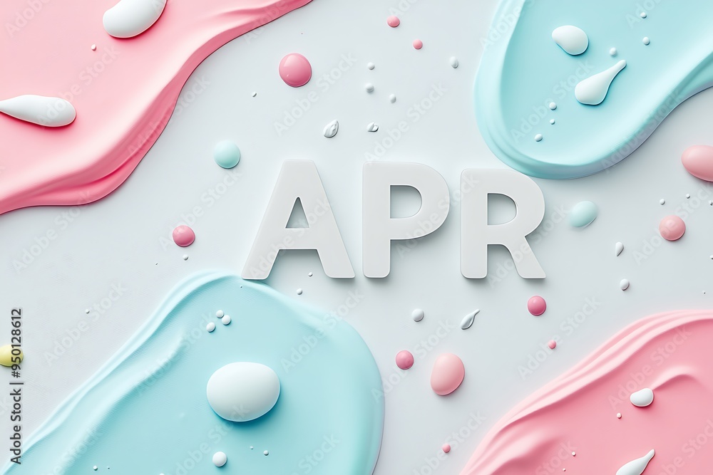 Poster ethereal apr: script text with abstract raindrops and pastel colors