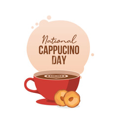 National Cappuccino Day vector design template good for celebration usage. National Cappuccino Day design. flat design. eps 10.