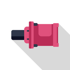 Red water pump icon in flat style, isolated on white background