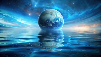 Water planet isolated on background, water, planet, isolated,background, space, galaxy, astronomy, universe