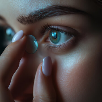 contack lens, wear, closeup