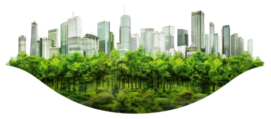 PNG Urban forest sustainable cityscape blend