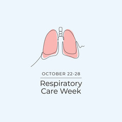 Respiratory Care Week vector design template good for celebration usage. Respiratory Care Week design. Continuous line drawing. eps 10.