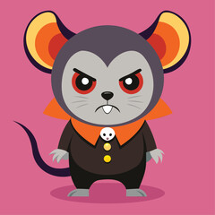 cute rat use halloween costume vector isolated