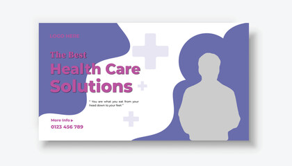 Medical healthcare youtube thumbnail and web banner template