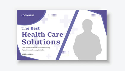 Medical healthcare youtube thumbnail and web banner template