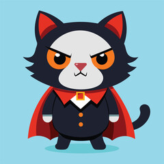 cute cat use halloween costume vector isolated