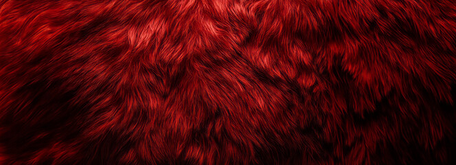 Naklejka premium Luxurious Midnight Elegance High Angle Shot of Deep Red Fur Texture in Velvety Low Light, Soft & Glossy Aesthetic