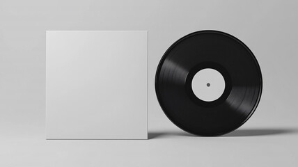 a vinyl record with a blank white album cover