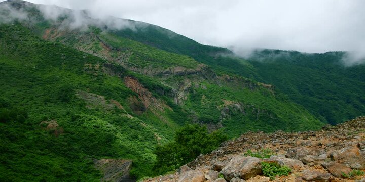 Waterfall view above the mountain