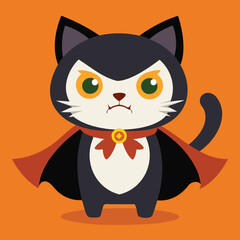 cute cat use halloween costume vector isolated