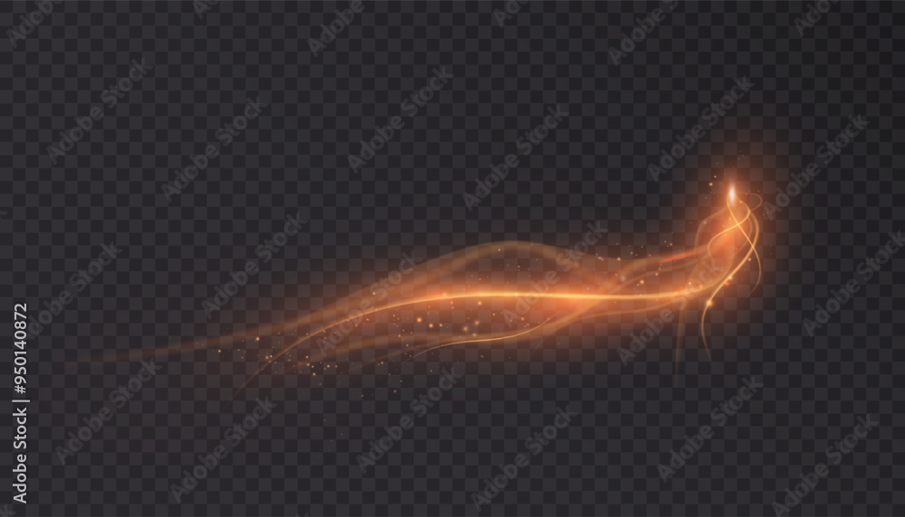 Aufkleber golden magic comet light effect with lots of sparkling bokke and shimmering light effects. magic gol