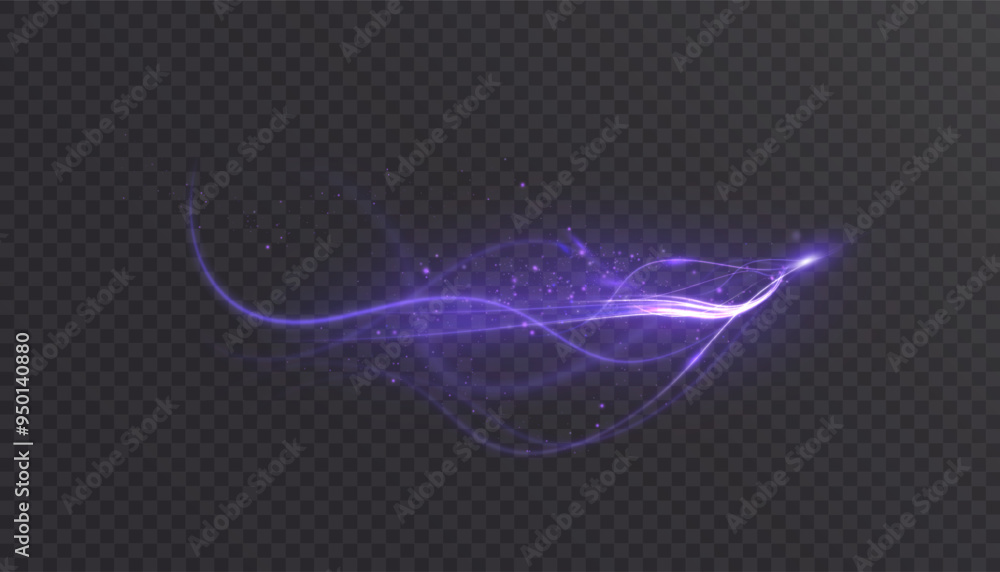 Poster bright magical comet light effect with lots of sparkling glitter and shimmering light effects. magic