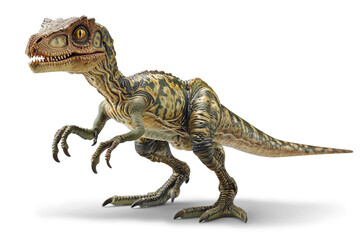 Close-up of a Velociraptor showing detailed textures and vivid coloration. Perfect for museum displays, educational materials, or science fiction illustrations.