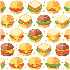 Collection of fast food. vector illustration.