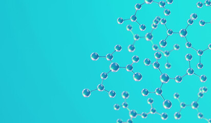 Molecular structure chemical science formula soft focus abstract background 3d rendering	
