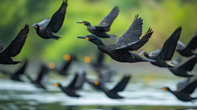 Migratory birds struggling to find suitable habitats due to changing ecosystems, highlighting the disruption of natural cycles.