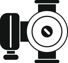 Simple vector icon of a water pump with an electric motor, useful for websites and mobile apps