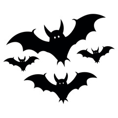 Halloween bats silhouette isolated on a white background, Halloween Vector illustration