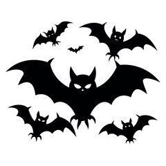 Halloween bats silhouette isolated on a white background, Halloween Vector illustration