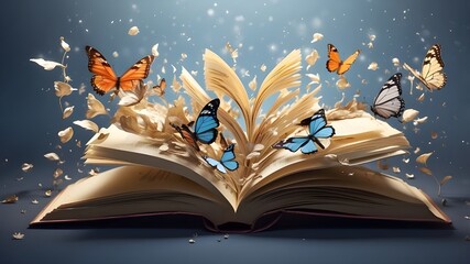 Perfect for those with an interest in imagination and literature, an open book with butterflies emerging from it