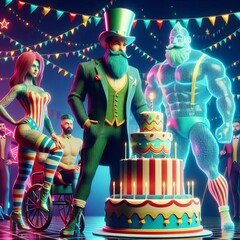 334 Holo Retro Circus Sideshow A holographic party inspired by a