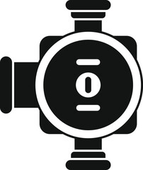 This simple vector icon represents an electric water pump, a key component in plumbing systems for efficient liquid transfer