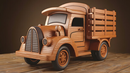 Professionally crafted 3D wooden model of Agricultural Goods Truck.
