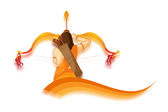 Vector illustration of lord Ram on transparent background