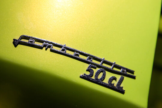 Brand name logo of Italian scooter Lambretta 50cl