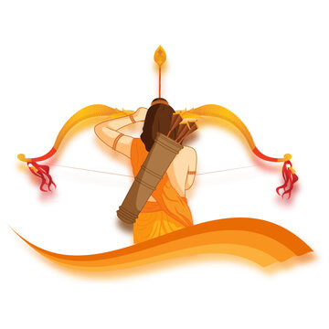 Vector illustration of lord Ram on transparent background