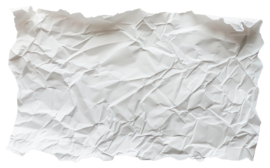 PNG Crumpled white paper texture background