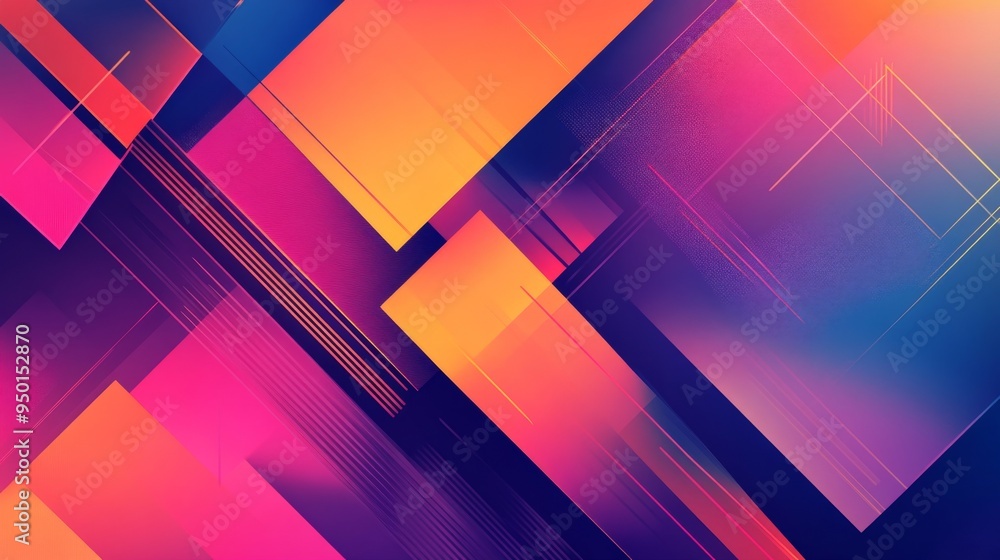 Aufkleber a geometric abstract background featuring interlocking shapes and vibrant colors, providing a modern