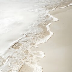 Serene Coastal Landscape with Reflective Tidal Pools and Sand Dunes in Muted Earth Tones