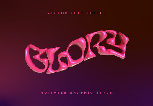 3d Wavy Text Effect Mockup