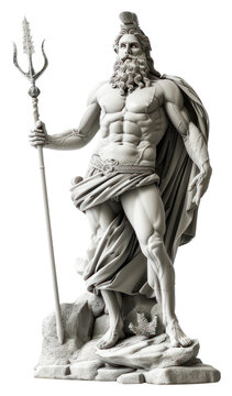 PNG Greek god statue with trident