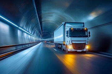 Trucks passing through tunnels