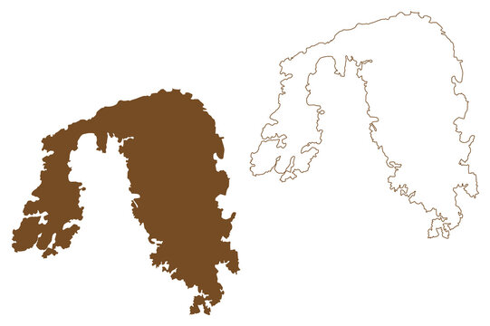 Eigeroya island (Kingdom of Norway) map vector illustration, scribble sketch Eigeroya map