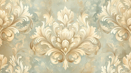 Fototapeta premium Vintage Wallpaper Illustration with Antique Patterns and Rustic Textures for Home Decor