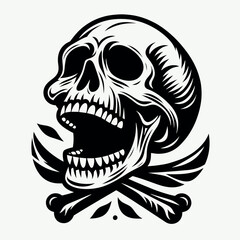 Fototapeta premium Vector Skull Design tattoo tshirt design