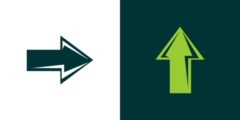 Arrow Mark icon logo vector. Right up next mark graphic isolated