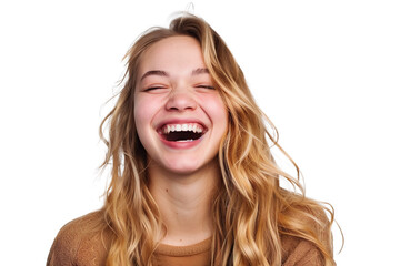 Portrait of a happy laughing child girl