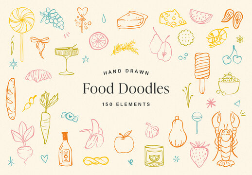 Set of Food Hand drawn Doodles