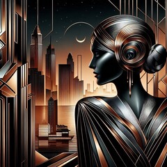  Art Deco Style Sleek geometric forms and rich metallic colors h