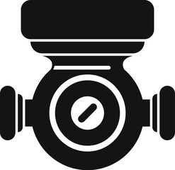Simple water meter icon representing a device measuring water consumption, often found in residential or commercial plumbing systems